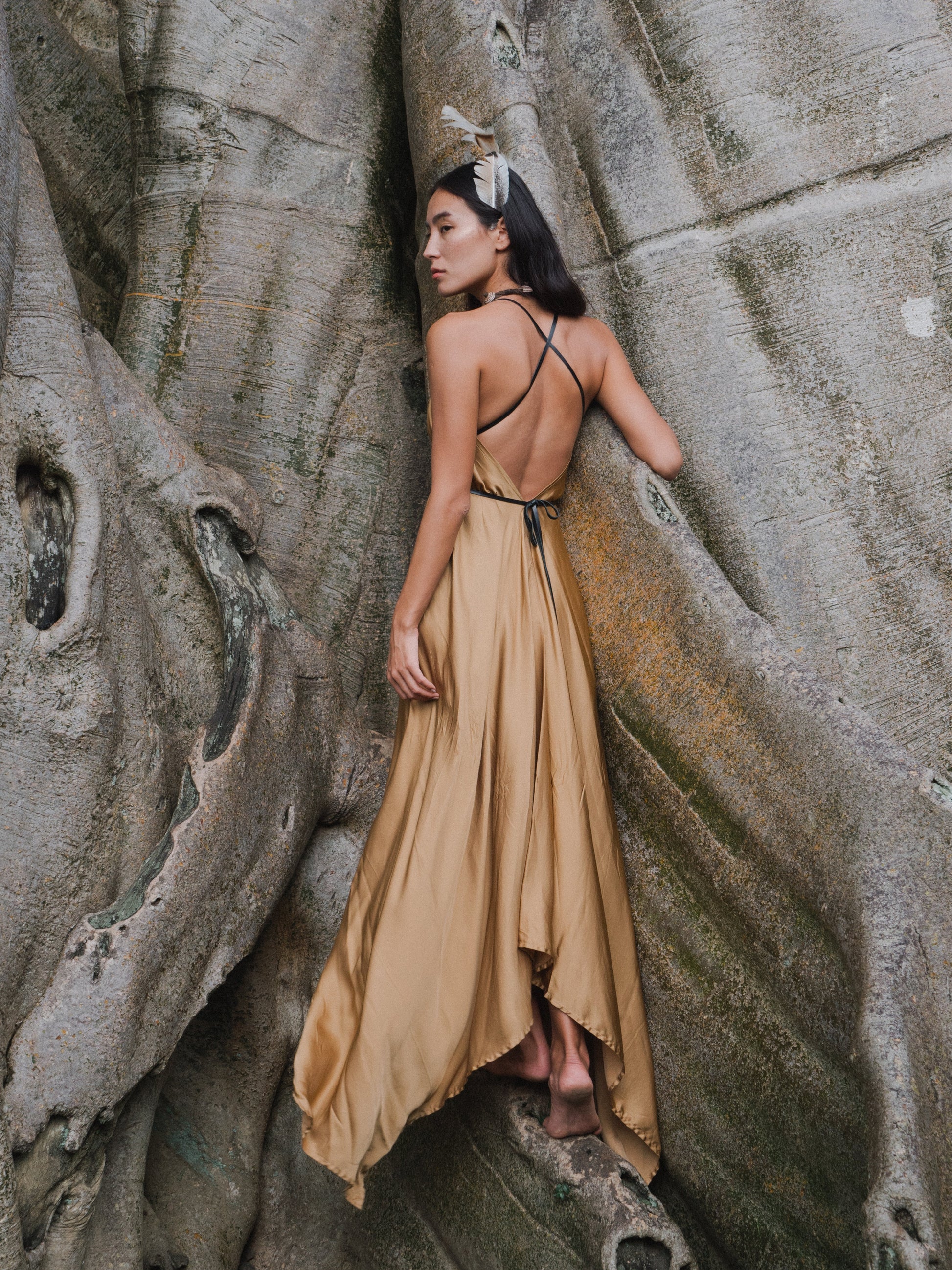 BEIGE GAIA ROPE DRESS