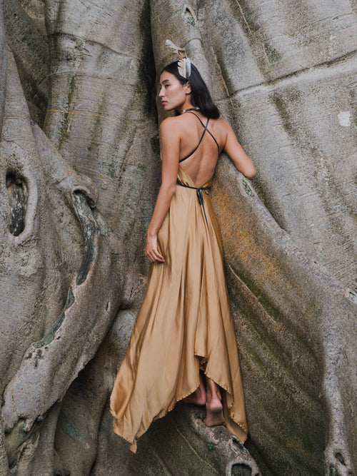 BEIGE GAIA ROPE DRESS