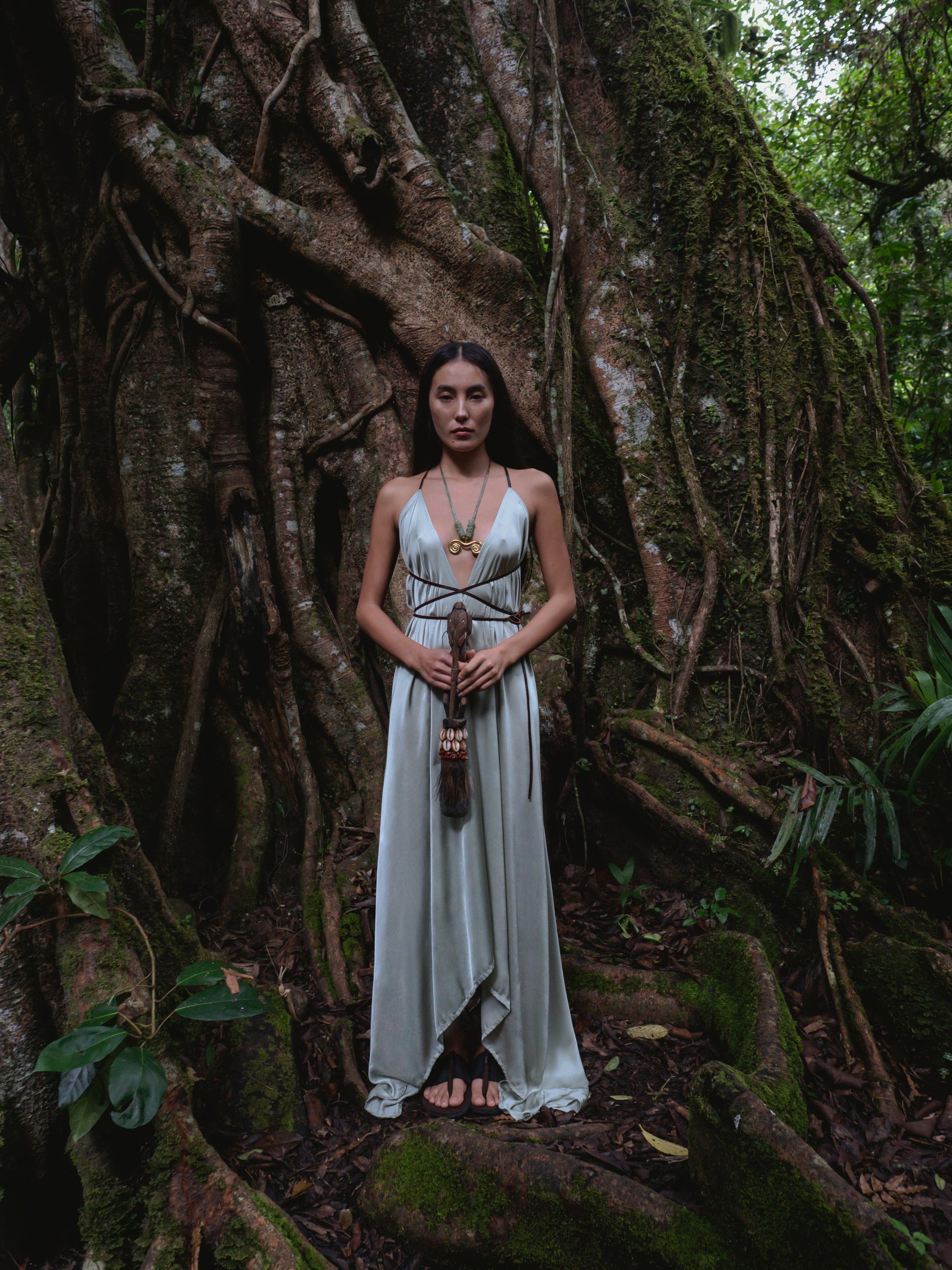 TEAL GAIA ROPE DRESS