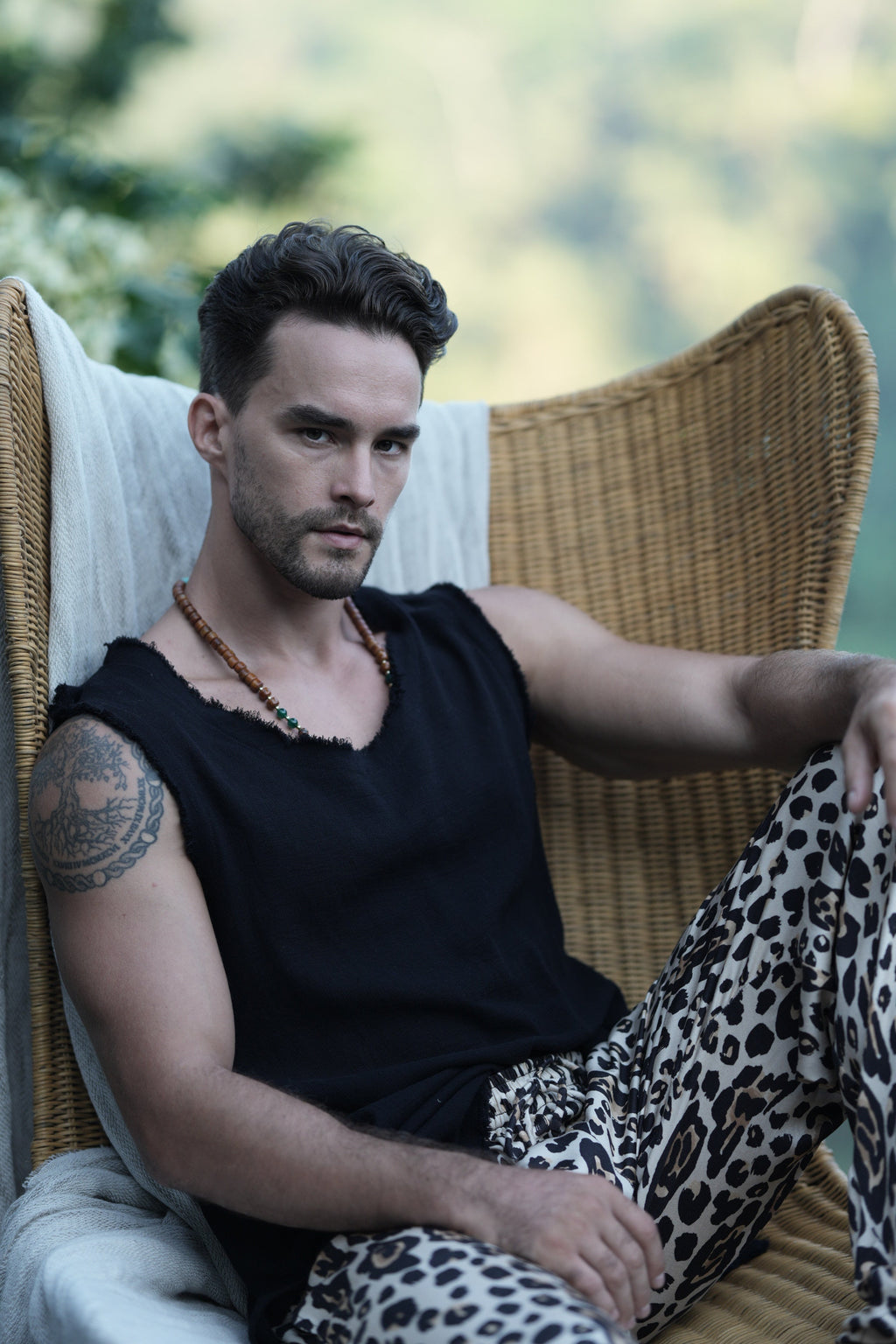 BLACK COTTON TANK TOP