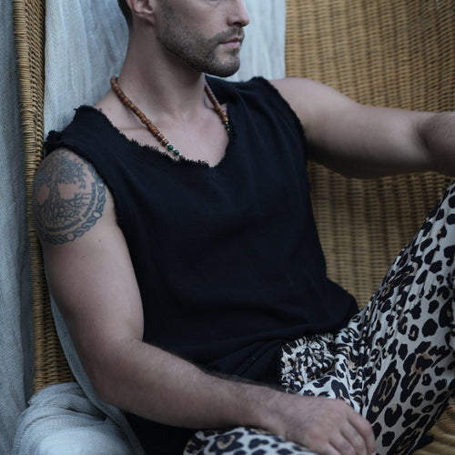 BLACK COTTON TANK TOP