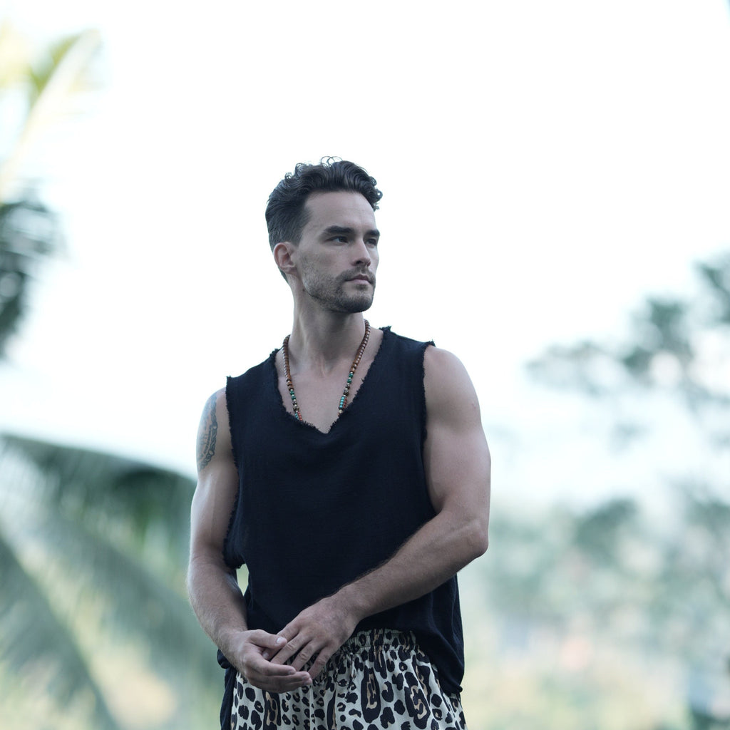 BLACK COTTON TANK TOP
