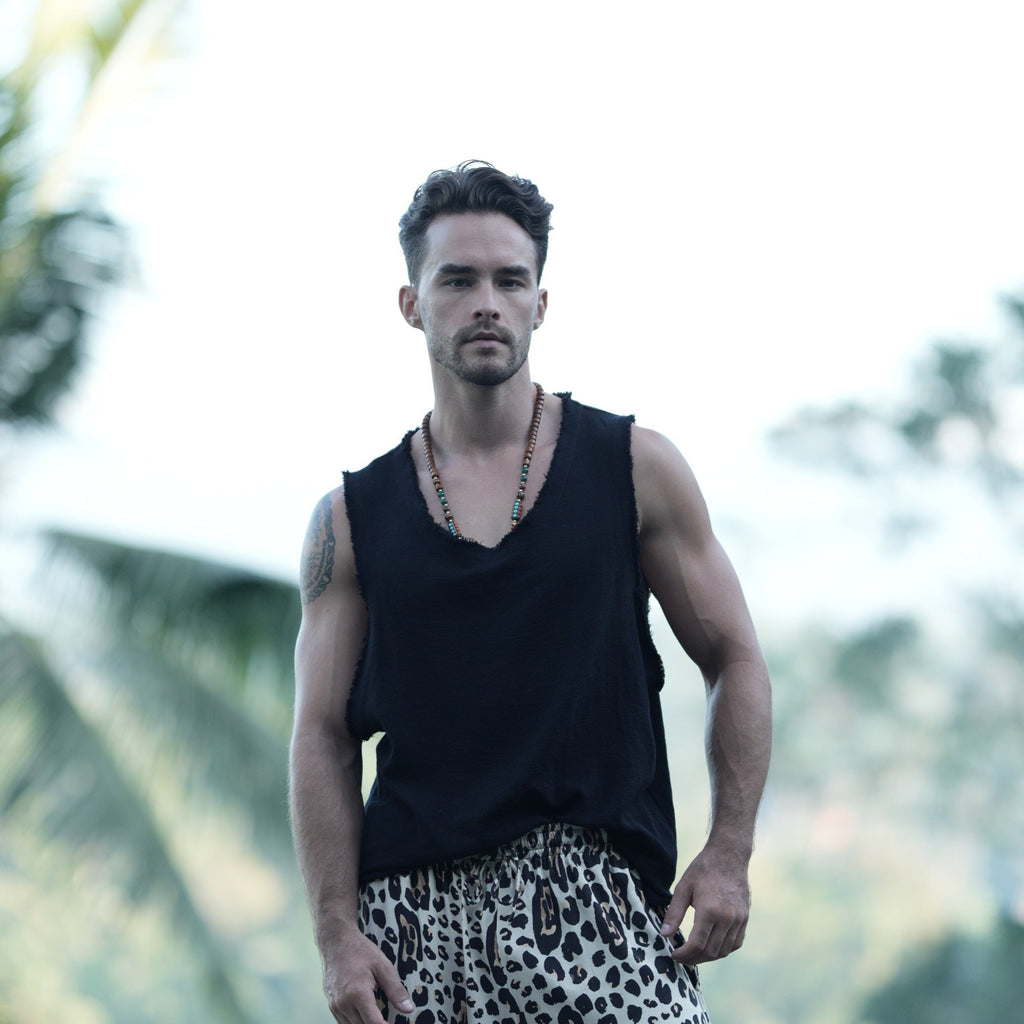BLACK COTTON TANK TOP