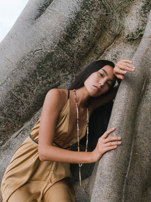 BEIGE GAIA ROPE DRESS