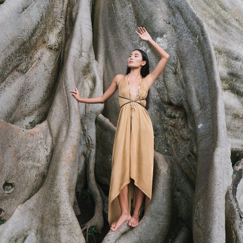 BEIGE GAIA ROPE DRESS