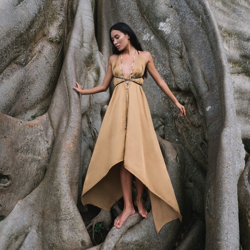 BEIGE GAIA ROPE DRESS