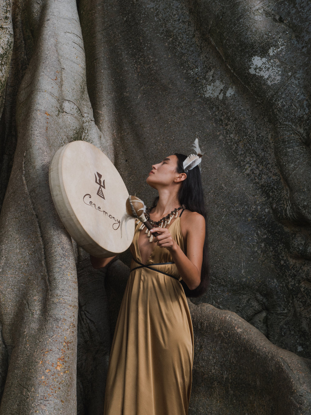 BEIGE GAIA ROPE DRESS