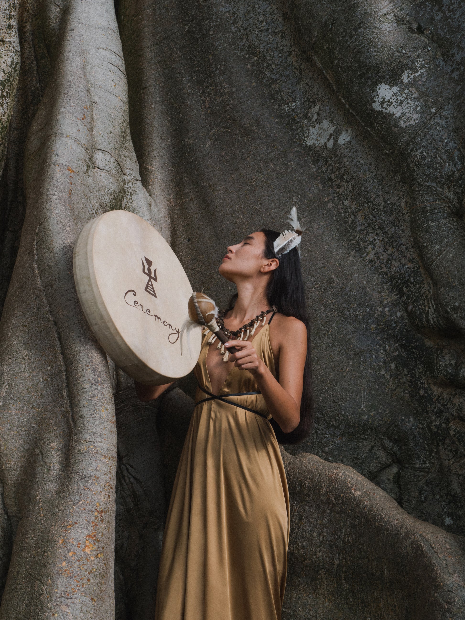 BEIGE GAIA ROPE DRESS