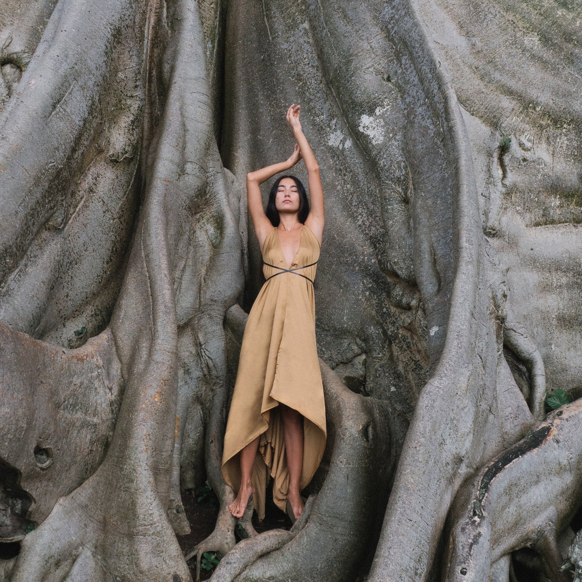 BEIGE GAIA ROPE DRESS
