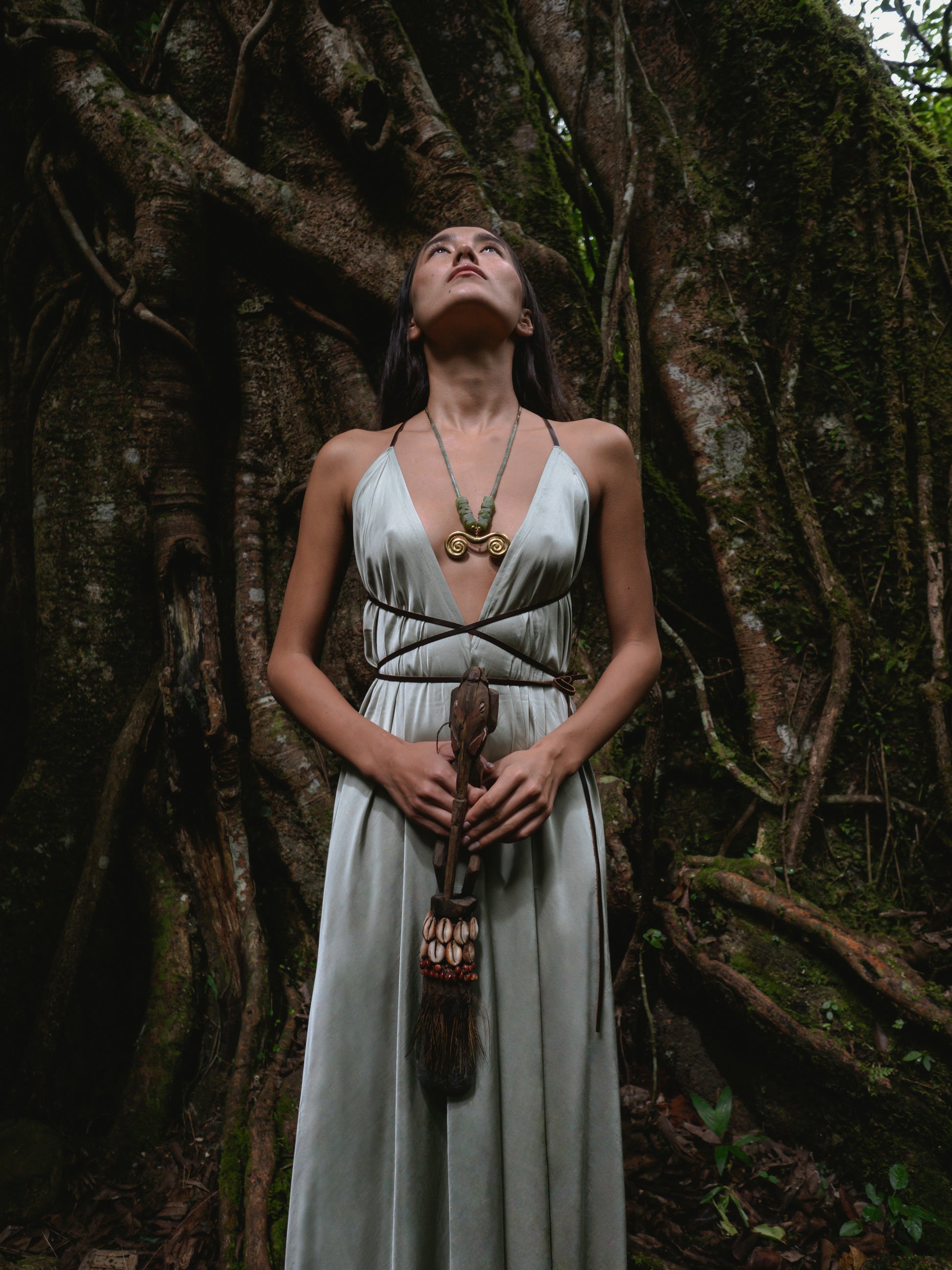 TEAL GAIA ROPE DRESS